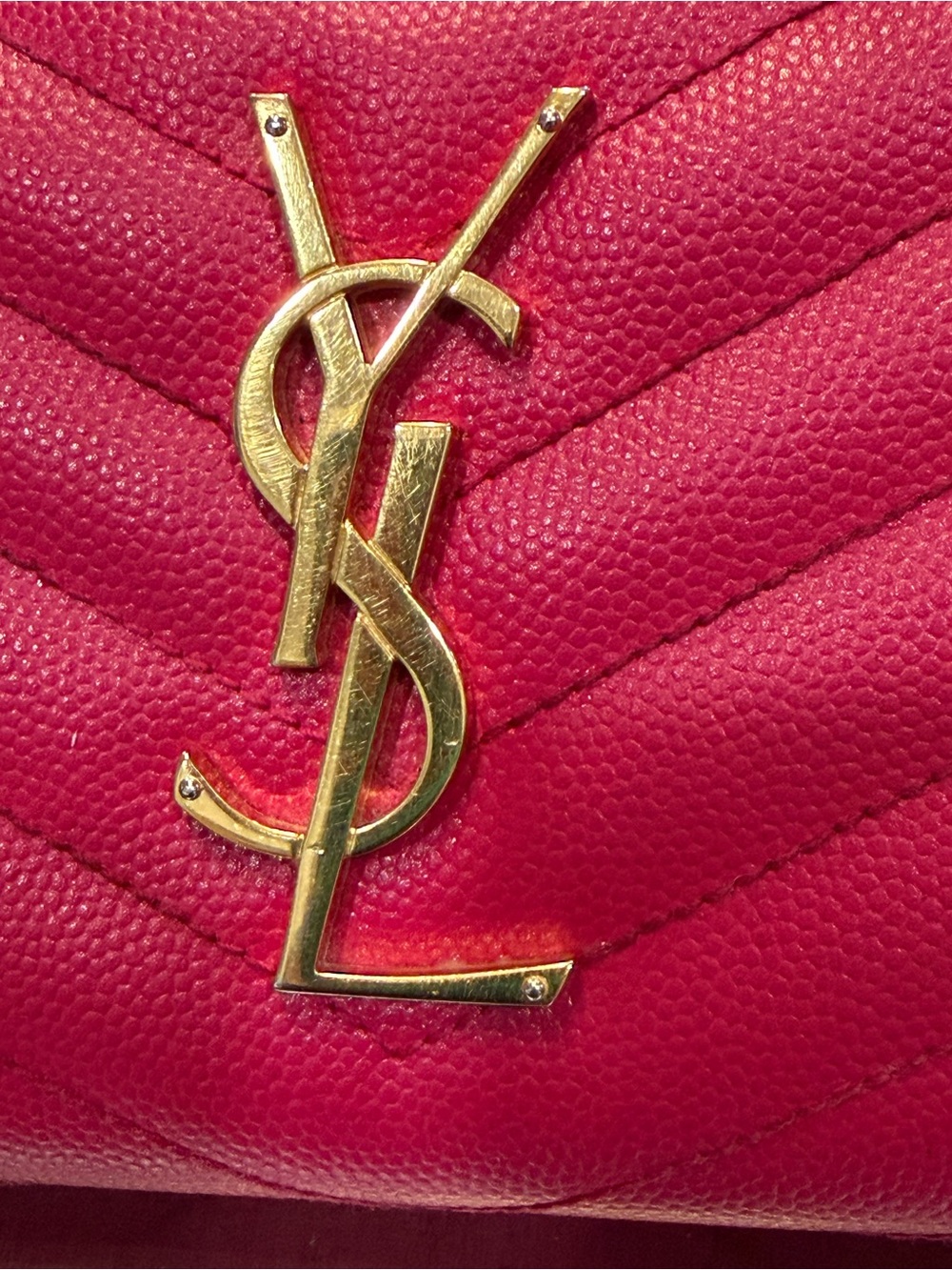 Saint Laurent Hot Pink Quilted Zip-Around Wallet with Gold YSL Emblem - Picture 4 of 7
